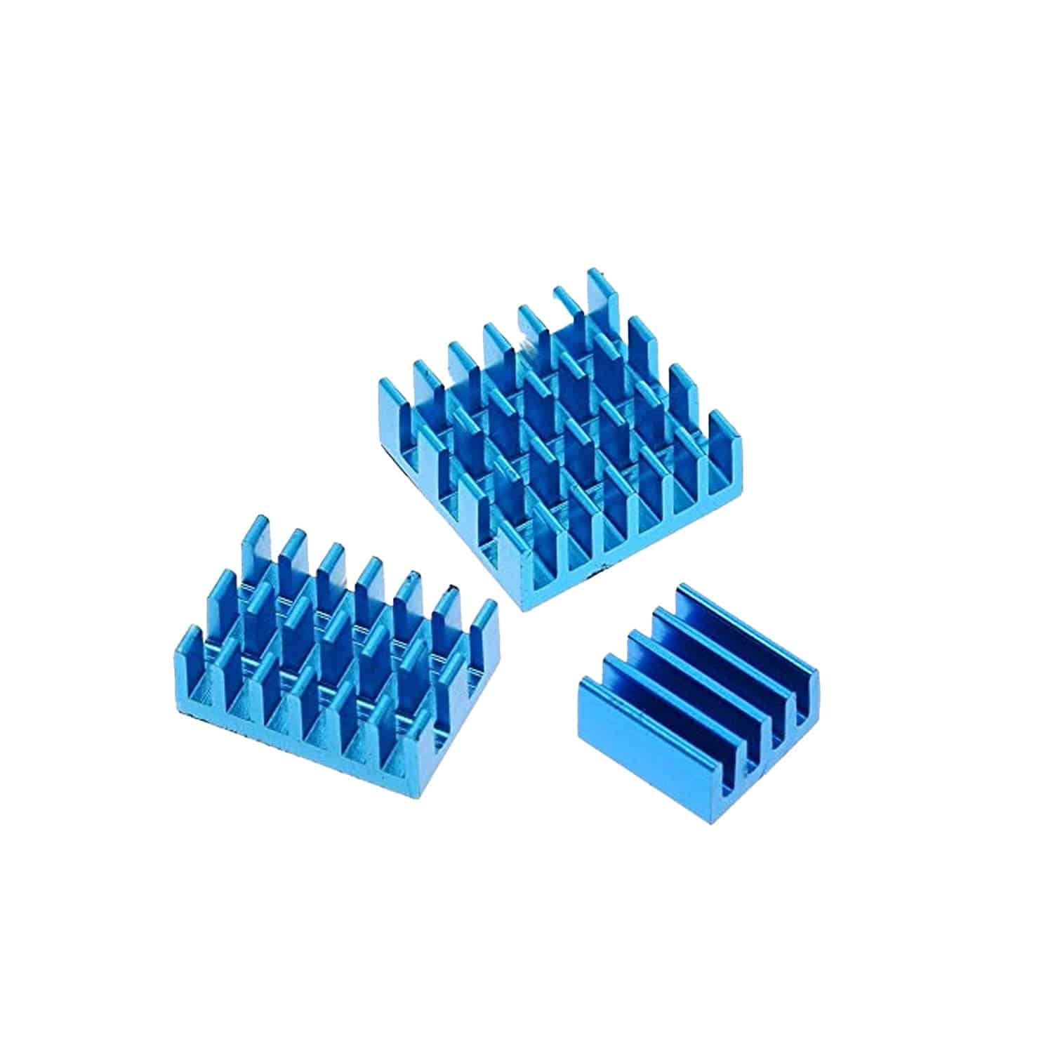 Raspberry Pi 4 Heat Sink - Pack of 3 - Blue