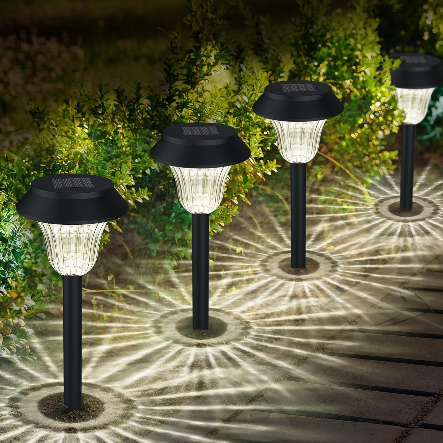 Glass Solar Pathway Lights Outdoor Solar Pathway Lights Landscape Lighting Solar Powered Garden Lights 12 Hrs Long Last Auto On/Off Garden Lights Solar Powered Waterproof, Stainless Steel LED Landscape Lighting For Yard Pack Of 1 -  RS2719