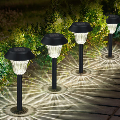 Glass Solar Pathway Lights Outdoor Solar Pathway Lights Landscape Lighting Solar Powered Garden Lights 12 Hrs Long Last Auto On/Off Garden Lights Solar Powered Waterproof, Stainless Steel LED Landscape Lighting For Yard Pack Of 1 -  RS2719