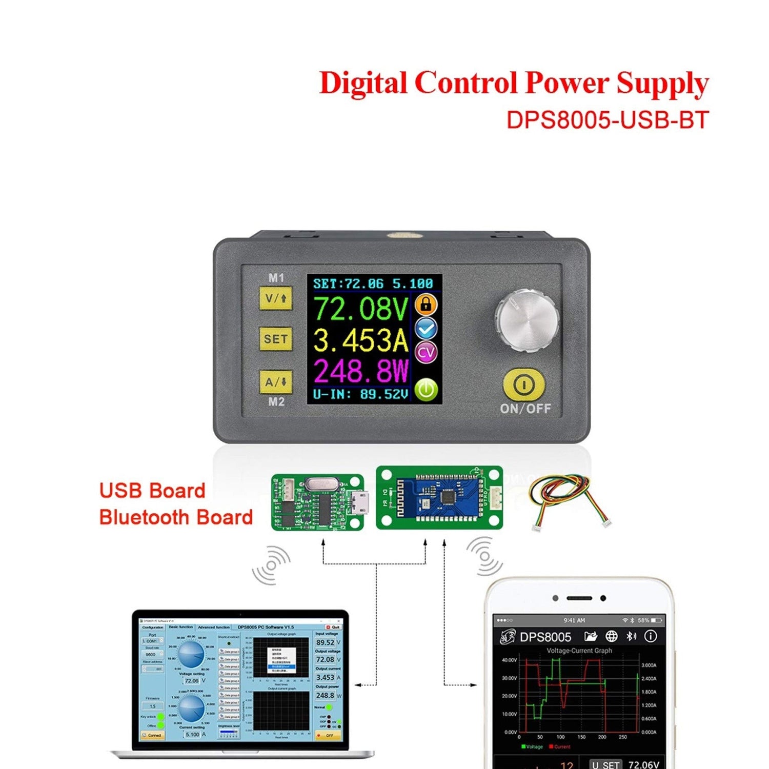 DPS8005 Programmable Constant Voltage Current Step-down Power Supply Module Voltmeter Ammeter Buck Converter 80V 5A - A - RS2730 - REES52