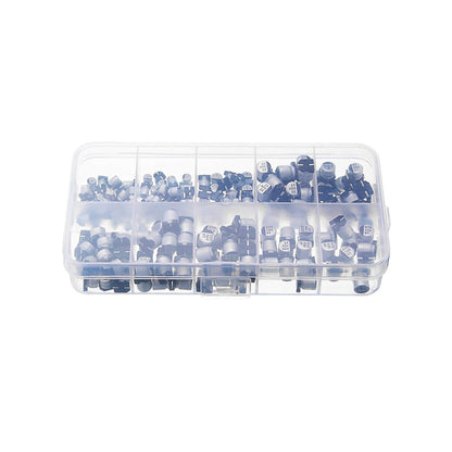 SMD electrolytic Capacitor, 200PCS 10V - 50V 1uF - 470uF 10Values Capacitor Assortment kit Capacitor with Storage Box for Household appliances - RS2765 - REES52
