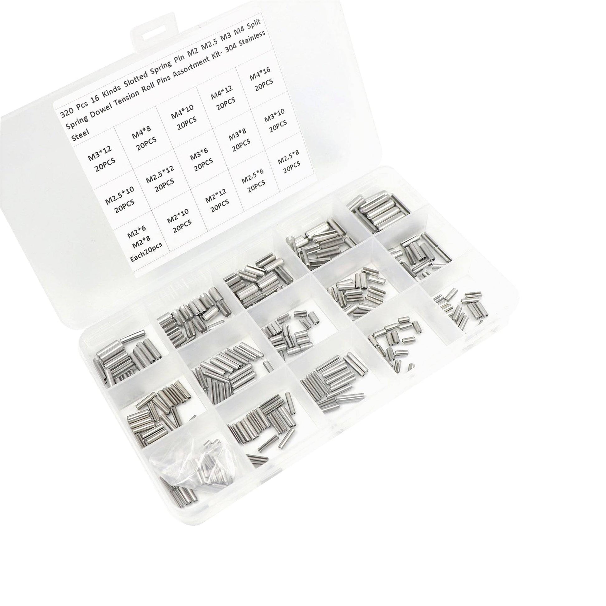 Slotted Spring Pin Assortment Kit 320 Pcs 16 Kinds – REES52
