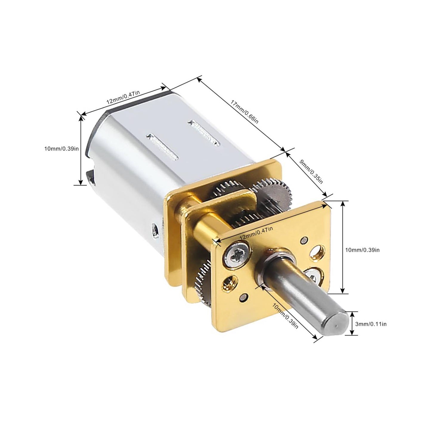 N20 Gear Motor 6V 400RPM Micro Gear Motor 3mm Shaft High-Torque Gear Motor N20 Micro Metal Gear Motor Powerful N20 Micro Gear Motor for Small Devices - RS3046