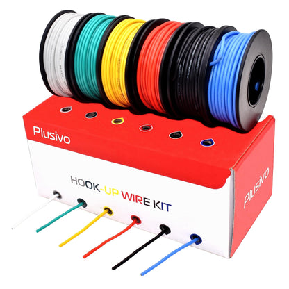 Plusivo Hook Up Wire Kit 20AWG - 600V 6 Colours x 7M
