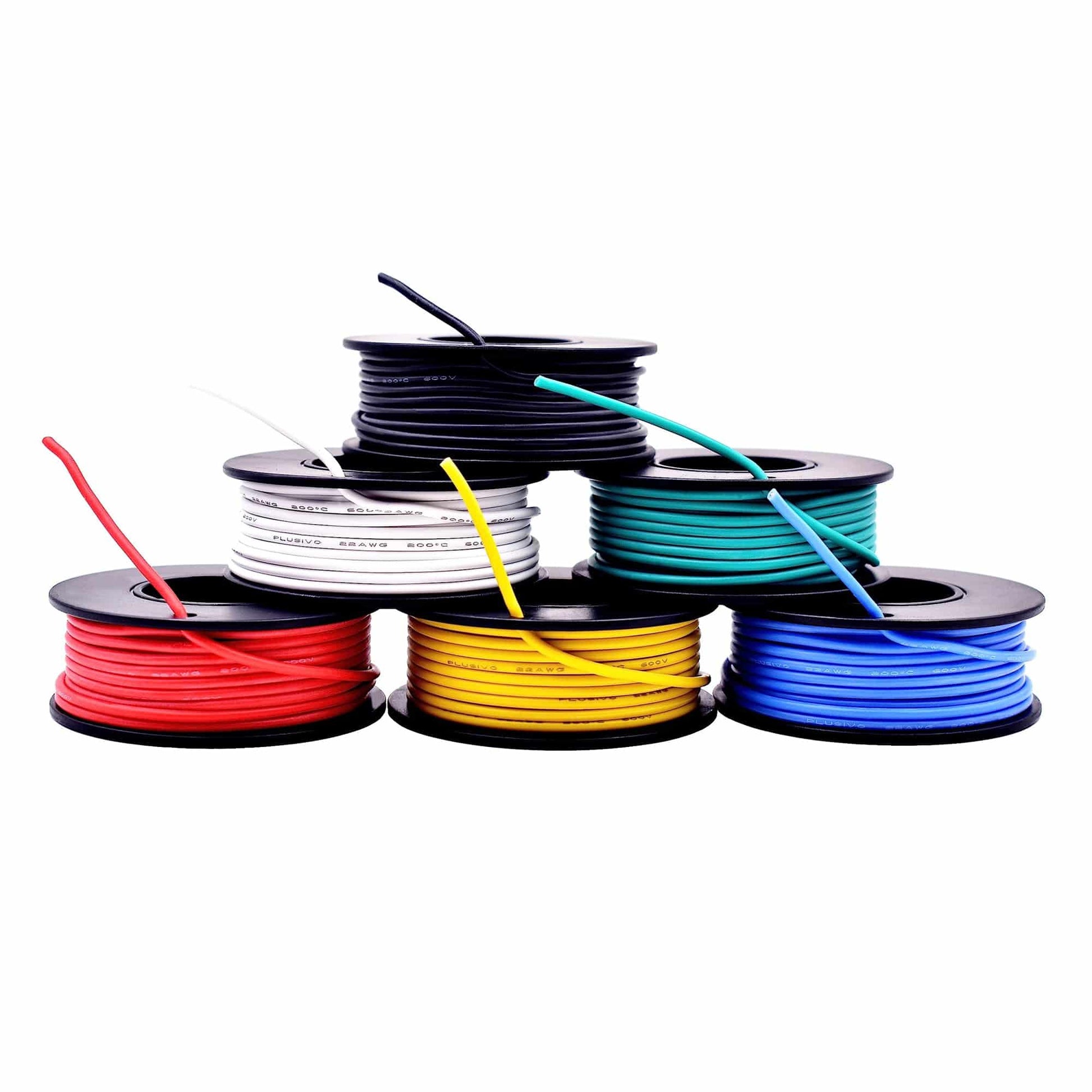 Plusivo Hook Up Wire Kit Plusivo 24AWG – 600V 6 Colors x 9M