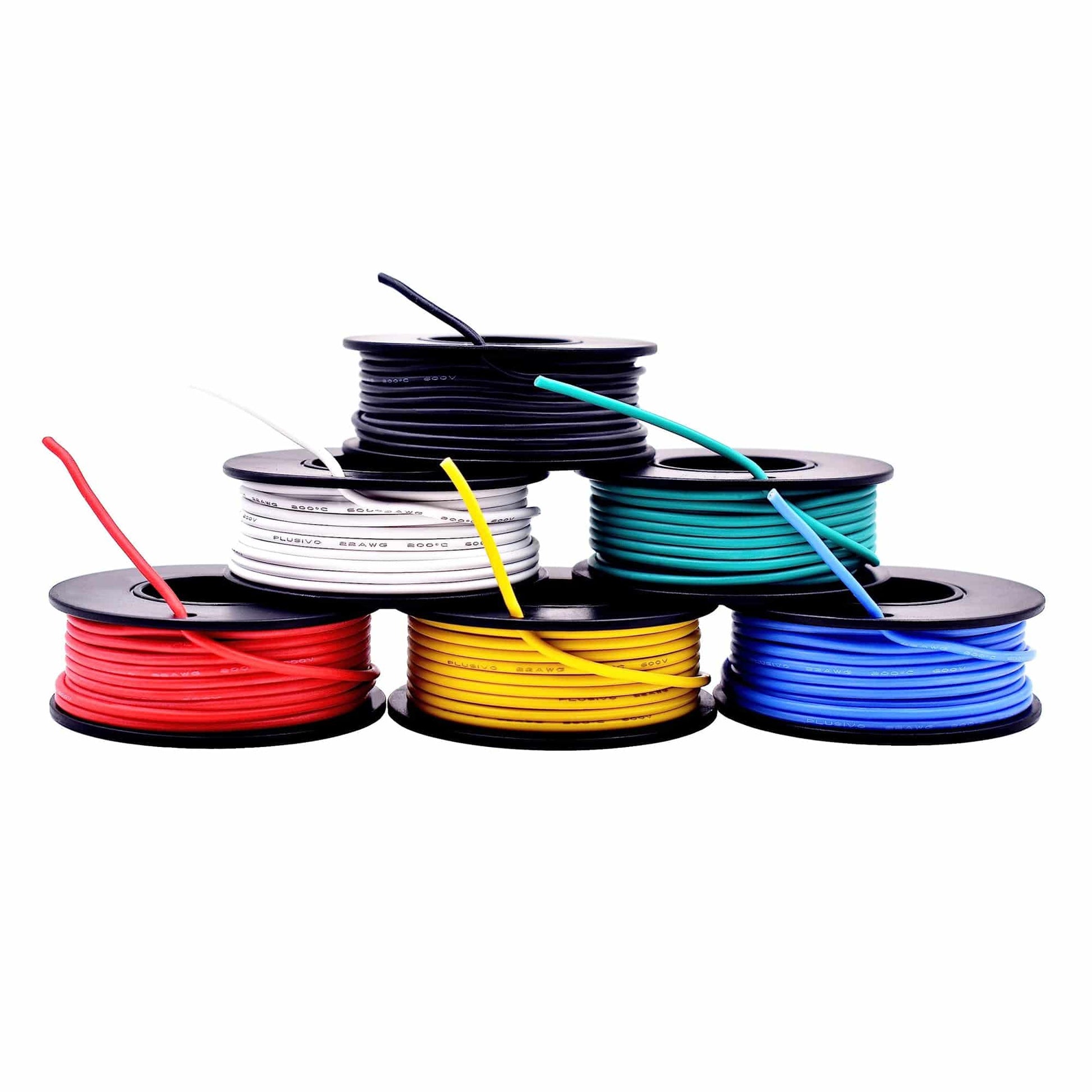 Plusivo Hook Up Wire Kit 20AWG - 600V 6 Colours x 7M