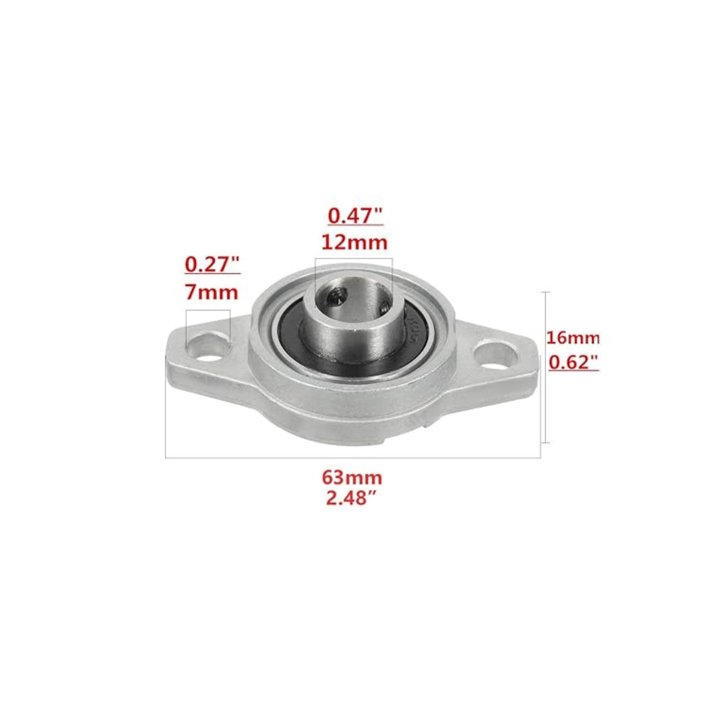 KFL001 Pillow Block Flange Bearing 12mm Inner Diameter Durable Zinc Alloy Pillow Block Bearing With Precision Machined Housing And Sealed Bearings For Industrial Applications - RS4042