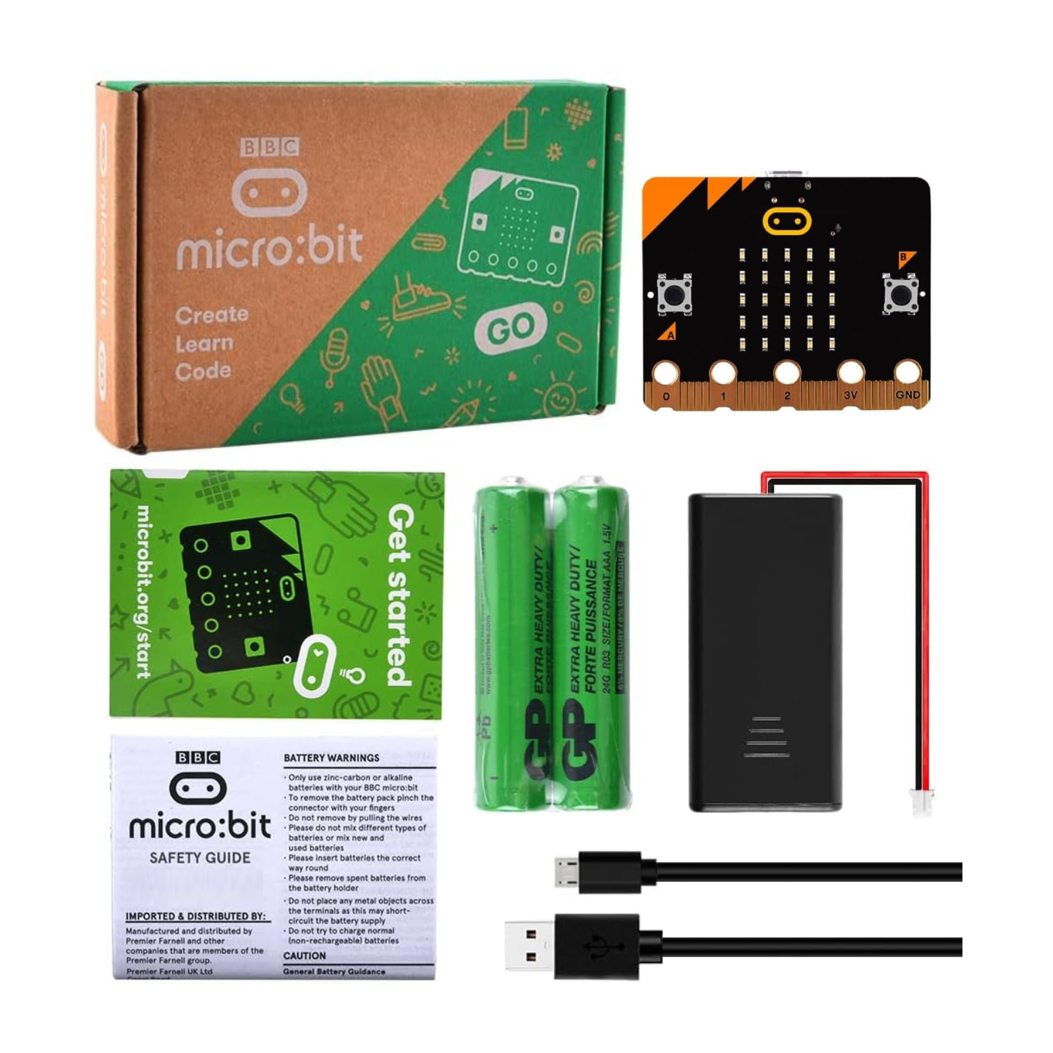 BBC Micro:Bit V2.2 Go Microbit Go Kit Micro Development Board – REES52