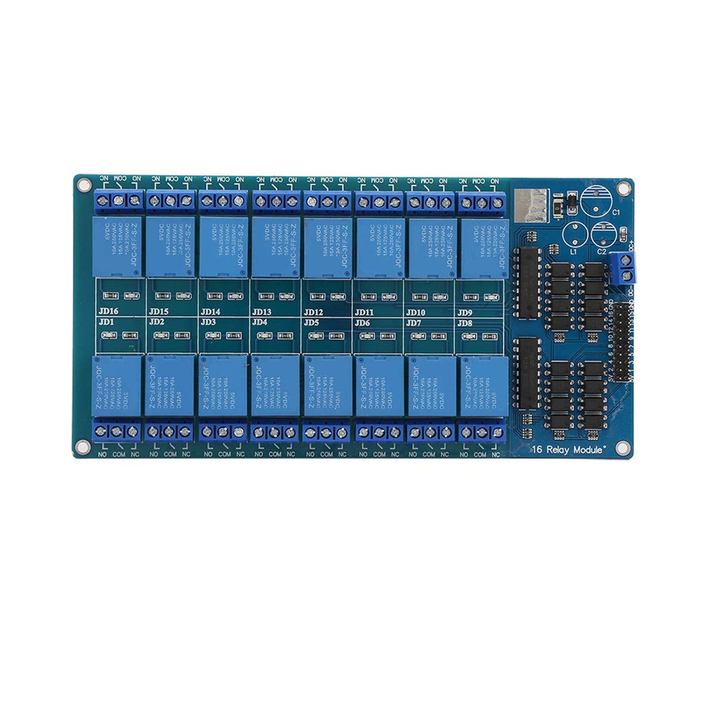 16 Channel 5V Relay Module 5V 16 Channel Relay Module with Light Coupling LM2596S Power Supply - RS4897 - REES52