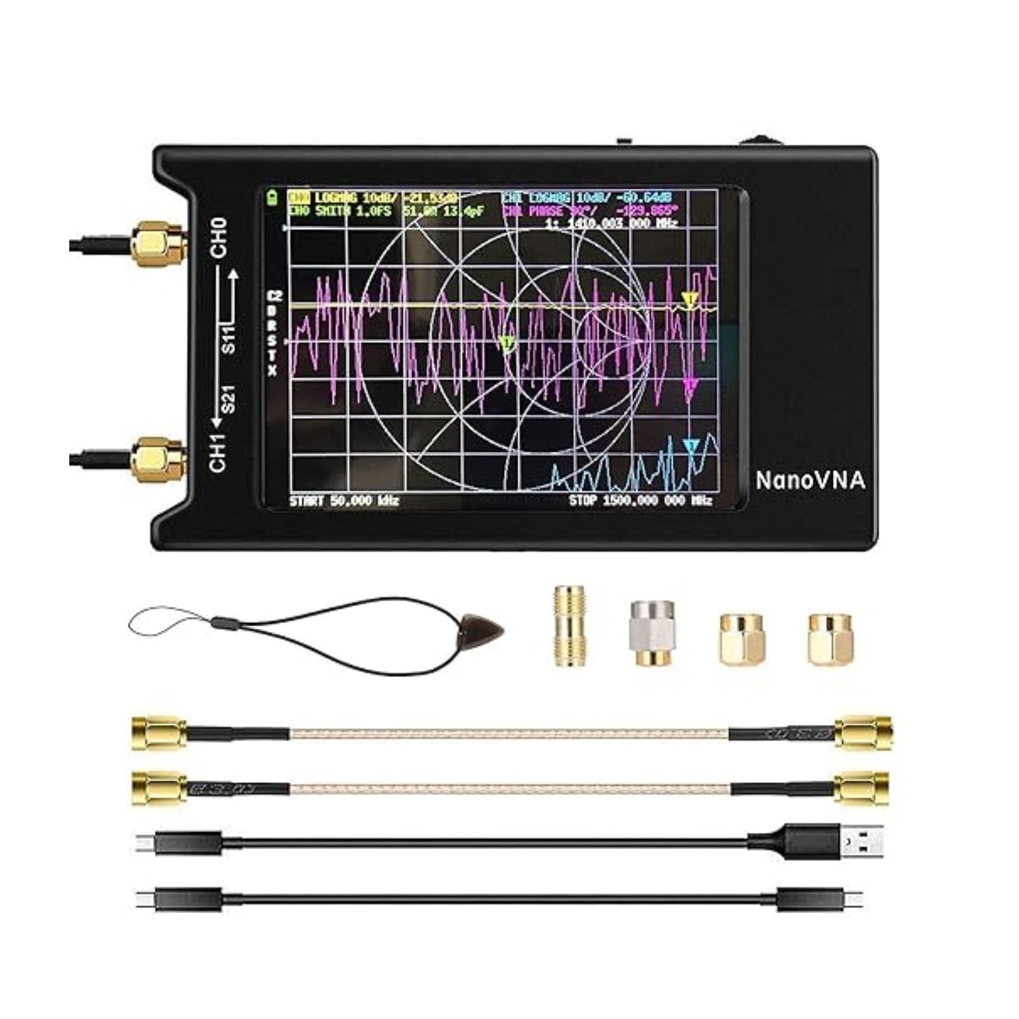 NanoVNA-H Antenna Analyzer Upgraded Antenna Vector Network Analyzer MF HF VHF UHF Antenna Analyzer SD Card Antenna Analyzer Portable Antenna Analyzer For Beginners DIY Antenna Analyzer With SD Card - RS5150