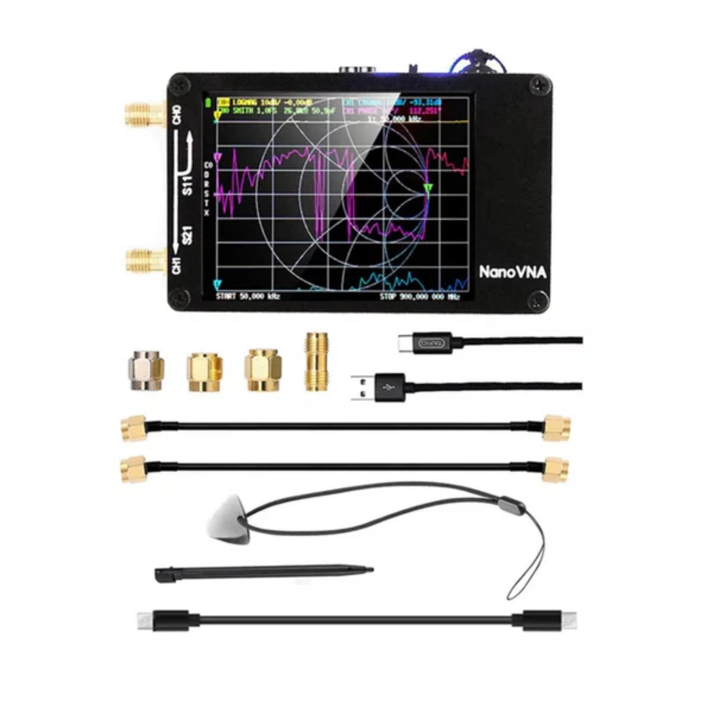 NanoVNA-H Antenna Analyzer Upgraded Antenna Vector Network Analyzer MF HF VHF UHF Antenna Analyzer SD Card Antenna Analyzer Portable Antenna Analyzer For Beginners DIY Antenna Analyzer With SD Card - RS5150