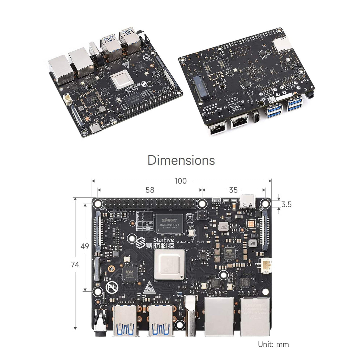 Waveshare VisionFive2 RISC-V Single Board Computer – REES52