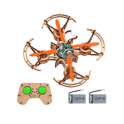 XYQ-2 DIY Drone Mini Toy Drone Aircraft With Remote Wooden Assembly Mini Drone Quadcopter - RS5532 - REES52