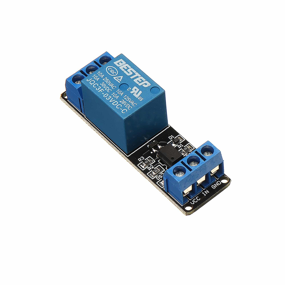 1 Channel 3.3V Relay Module with Low-Level Trigger, and Optocoupler ...