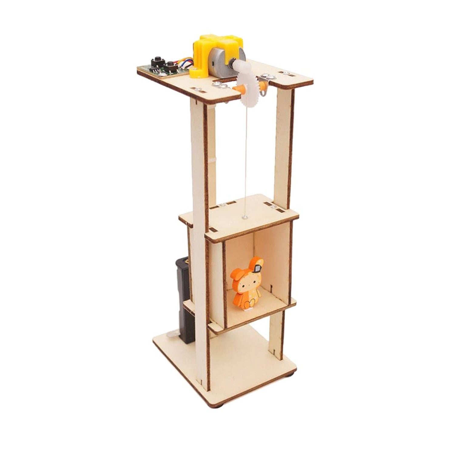 Wood Assembly DIY Electric Lift Kids Gifts Science Toys Experiment Material Kits Tool Elevator Assemble Kit For Education - RS5673 - REES52