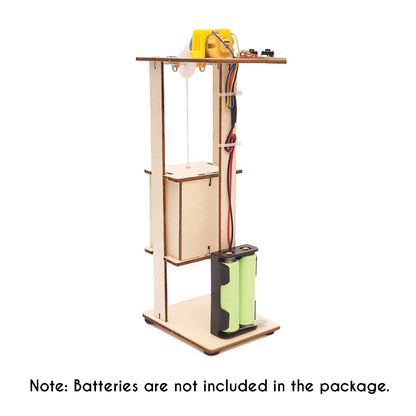 Wood Assembly DIY Electric Lift Kids Gifts Science Toys Experiment Material Kits Tool Elevator Assemble Kit For Education - RS5673 - REES52