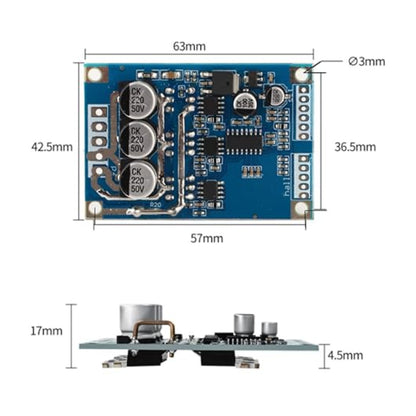 12V-36V Brushless Motor Controller High Power Brushless Motor Driver Board 500W Motor Driver Board For 3-Phase Brushless Sensorless Motor - Blue - RS5722