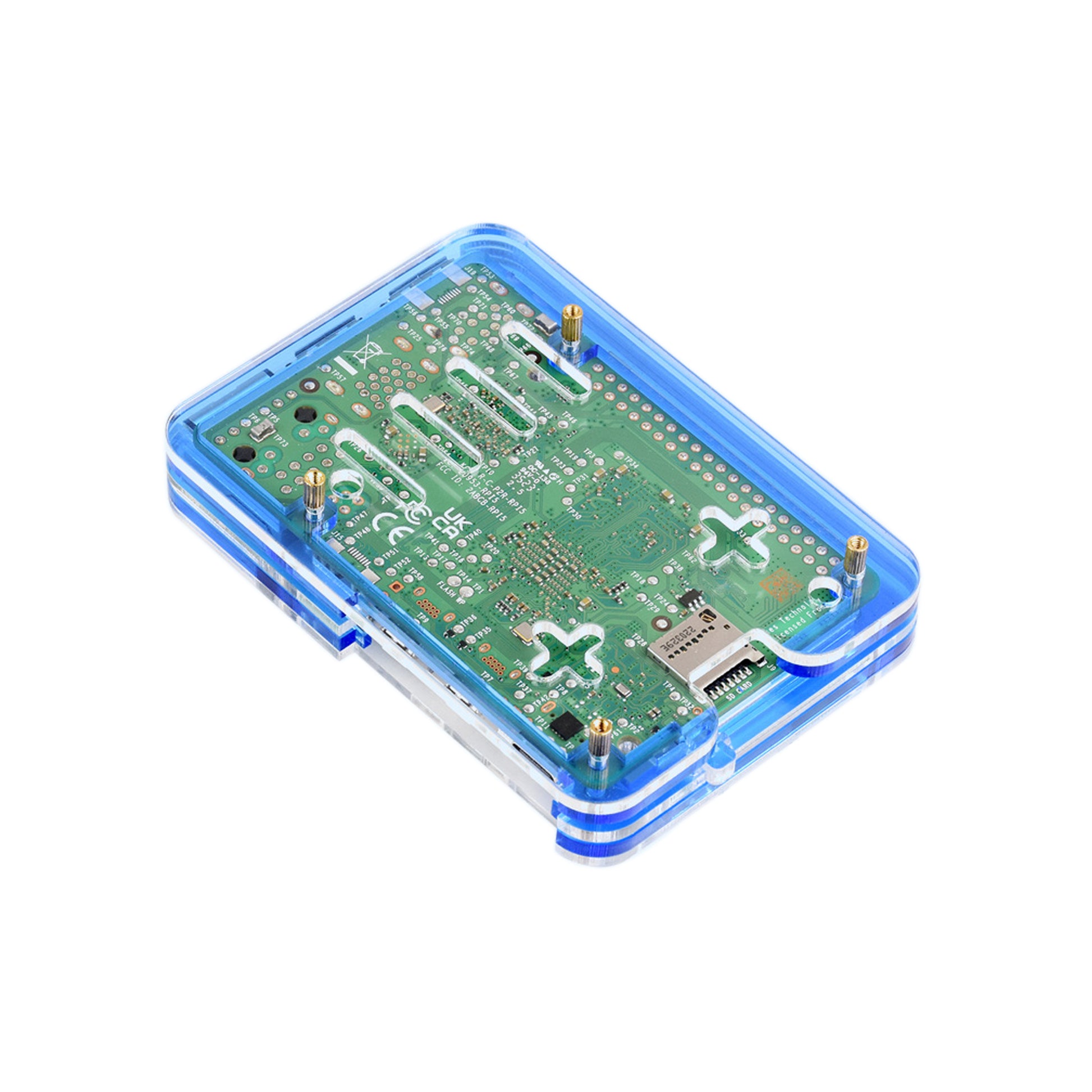 Raspberry Pi 5 5 Layer Case Raspberry Pi 5 Acrylic Shell Compatible with Active Cooler for Raspberry Pi 5 4GB, 8GB - Blue - RS5772 - REES52