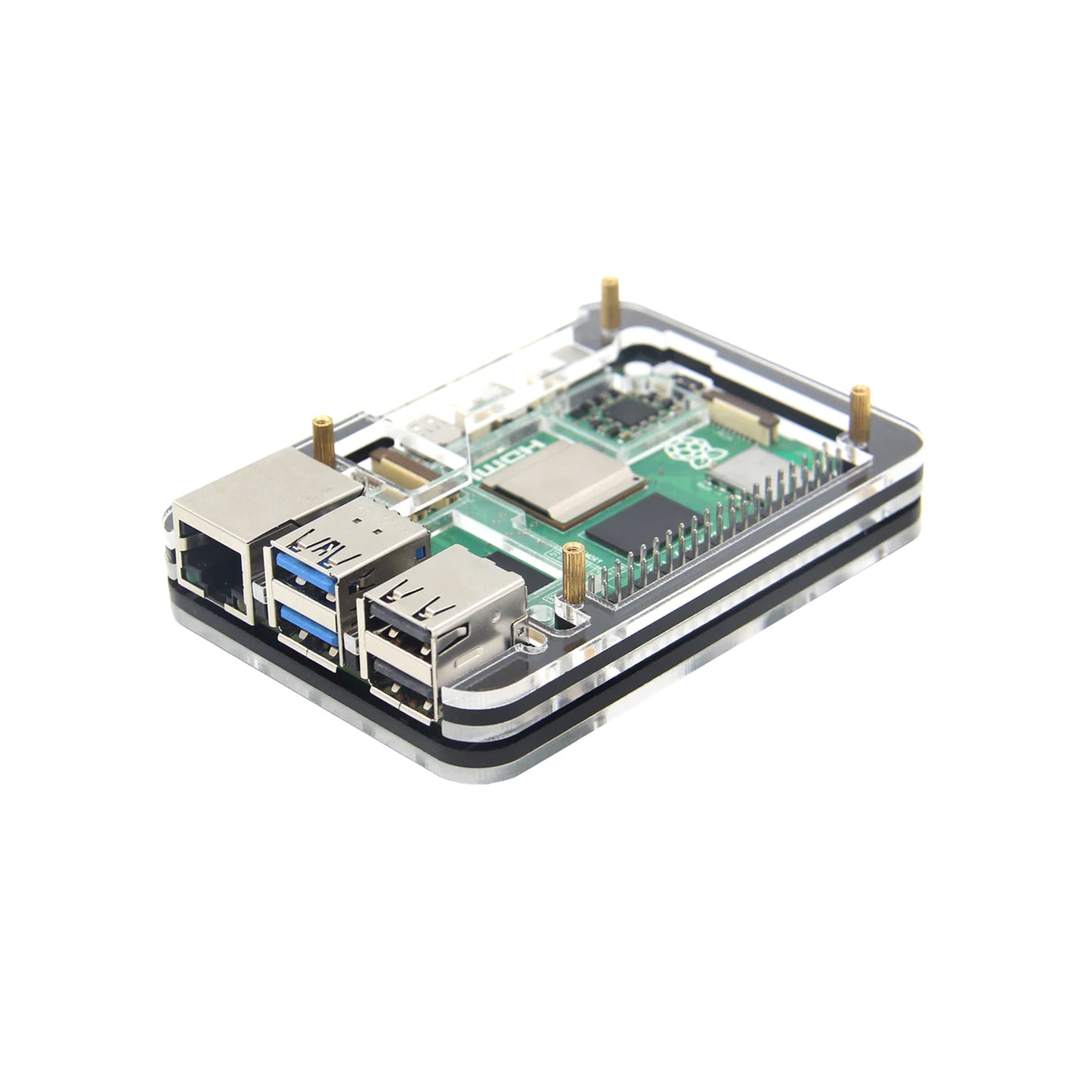 Raspberry Pi 5 5 Layer Case Raspberry Pi 5 Acrylic Shell Compatible with Active Cooler for Raspberry Pi 5 4GB, 8GB - Black - RS5773 - REES52