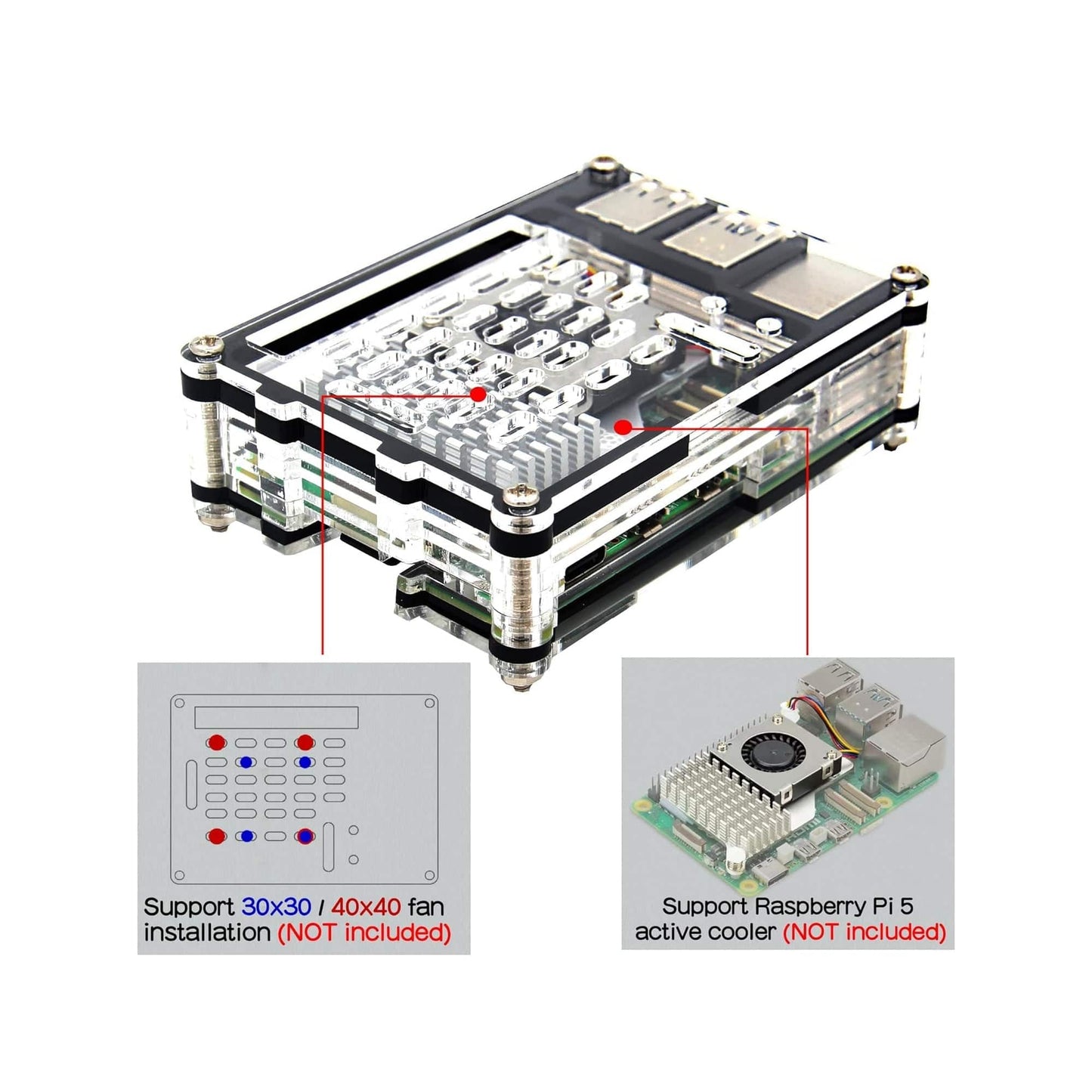 Raspberry Pi 5 9-Layer Case Acrylic Shell Raspberry Pi 5