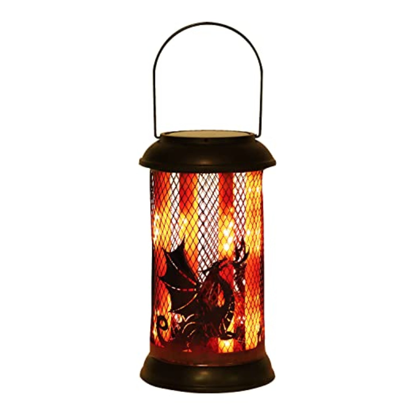 Solar Dragon Hanging Lanterns Flame Solar Lights Outdoor Garden Decor With Waterproof Metal Solar Hanging Lanterns Flame Lights For Camping Patio Yard, Pack Of 1 - RS5833