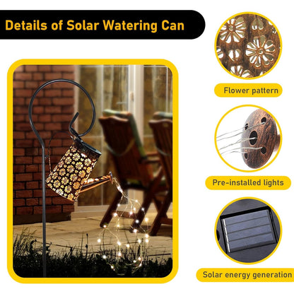 Watering Can Solar Lights LED Solar Lanterns Outdoor Metal Garden Decor Patio Decor LED Hanging Solar Lights Table Lamp For Patio, Yard, Walkway, Pathway - RS5850