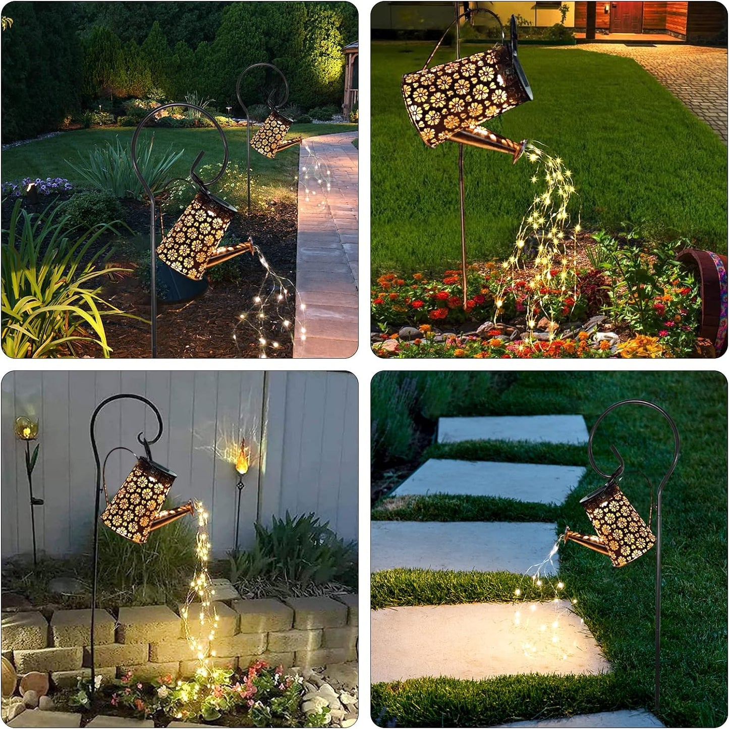 Watering Can Solar Lights LED Solar Lanterns Outdoor Metal Garden Decor Patio Decor LED Hanging Solar Lights Table Lamp For Patio, Yard, Walkway, Pathway - RS5850