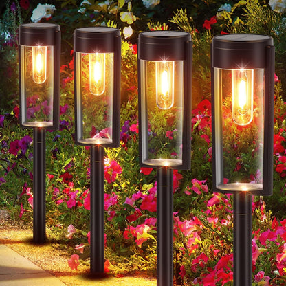 Pathway Solar LED Lights Outdoor Solar Pathway Lights, Upgraded Solar Outdoor Lights, IP65 Waterproof Auto On/Off Solar Garden Lights Solar Powered Landscape Path Lights For Yard Lawn Patio Walkway Driveway, Pack Of 1 - RS5856