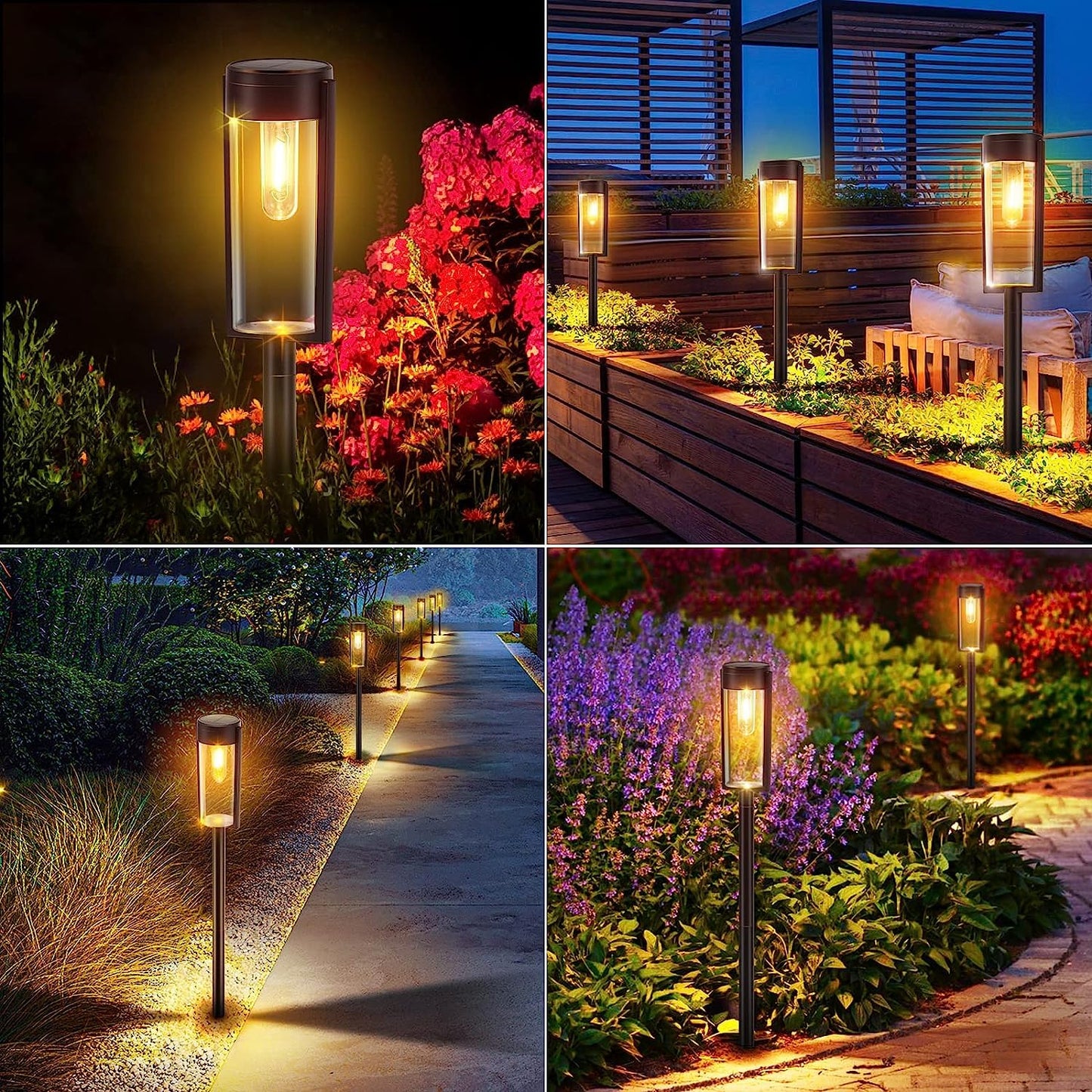 Pathway Solar LED Lights Outdoor Solar Pathway Lights, Upgraded Solar Outdoor Lights, IP65 Waterproof Auto On/Off Solar Garden Lights Solar Powered Landscape Path Lights For Yard Lawn Patio Walkway Driveway, Pack Of 1 - RS5856