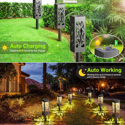 Upgraded Solar Pathway Lights Solar-Powered Upgraded Stake Lights Garden Decoration Solar Lights Walkway Solar Light Waterproof Solar LED Light, Pack Of 1 - RS5857