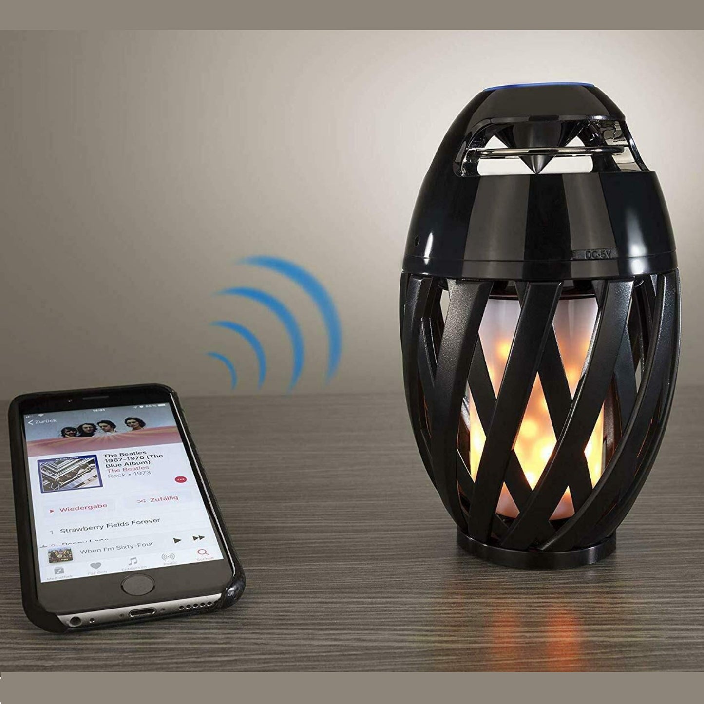 Tiki Torch With Bluetooth Speaker Flickering Flame Bluetooth Speaker Tiki Torch Speaker, Bluetooth Speaker With Magnetic Base And Wall Mount Kit - RS5860