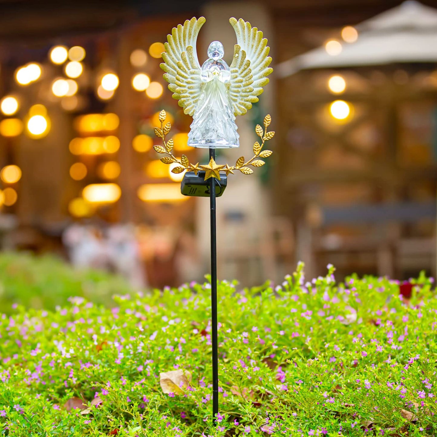 Angel Stake Solar Light Angel Remembrance Stake Light Solar-Powered Metal Angel Stake Light For Decoration Metal Angel Outdoor Light Christmas, Cemetery, Walkway, Courtyard - RS5863