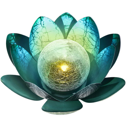 Lotus Flower Solar Light Solar-Powered Flower Stake Lights With Glass Crackle Garden Decoration Solar Lights Yard Solar Light Waterproof Solar LED Light - RS5865