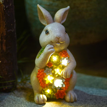 Rabbit Statue Solar Light Rabbit Statue Solar Walkway Light Garden Decoration Solar Lights Yard Solar Light Waterproof Solar LED Light - RS5867