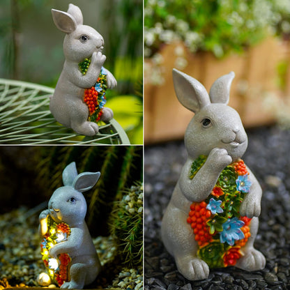 Rabbit Statue Solar Light Rabbit Statue Solar Walkway Light Garden Decoration Solar Lights Yard Solar Light Waterproof Solar LED Light - RS5867