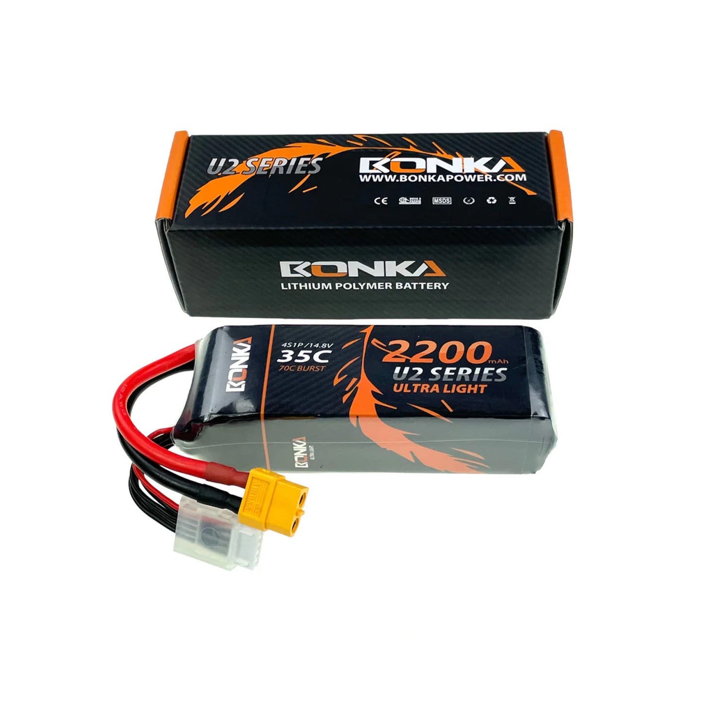 Bonka 2200mAh Lipo Battery 11.1V 35C Lithium Polymer Battery XT60 Connector 11.1V 3S Lipo Battery - RS5963