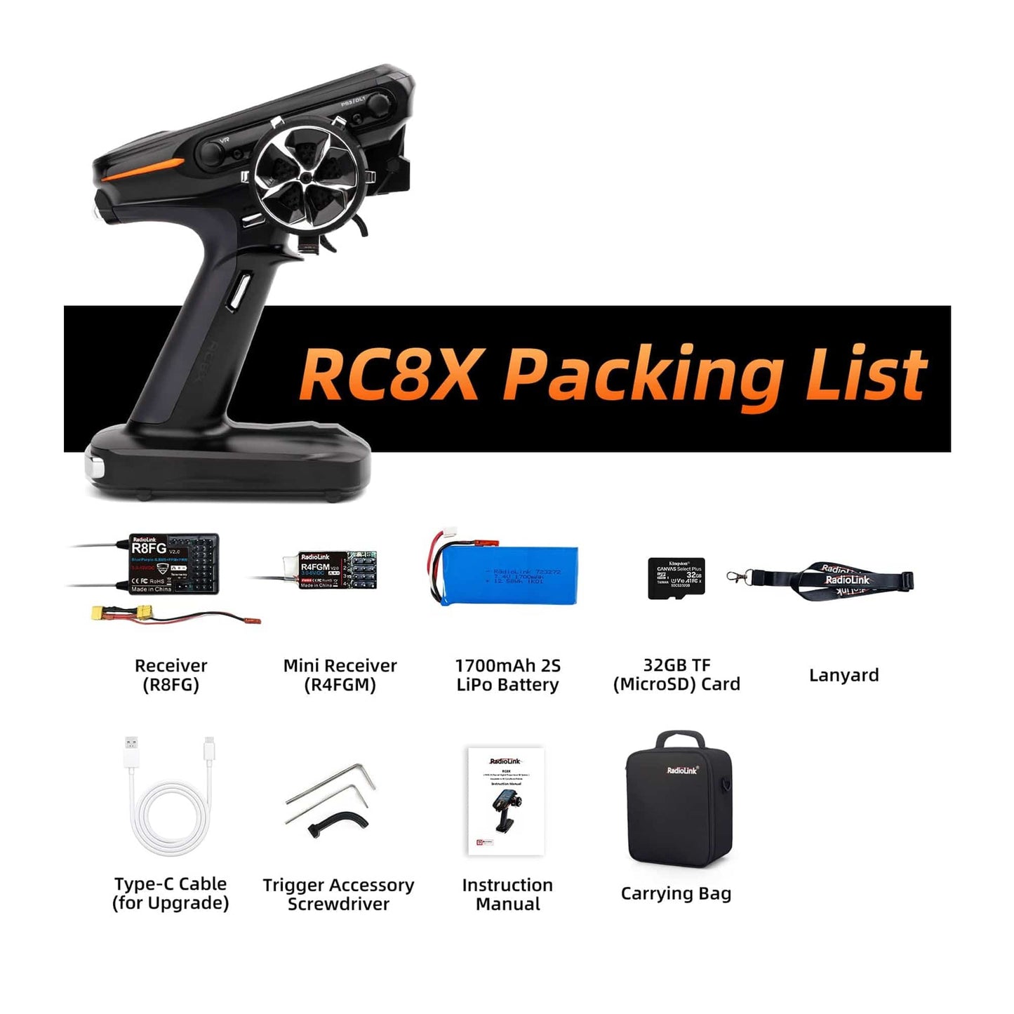Radiolink RC8X RC Transmitter and R8FG&R4FGM V2.1 Receiver