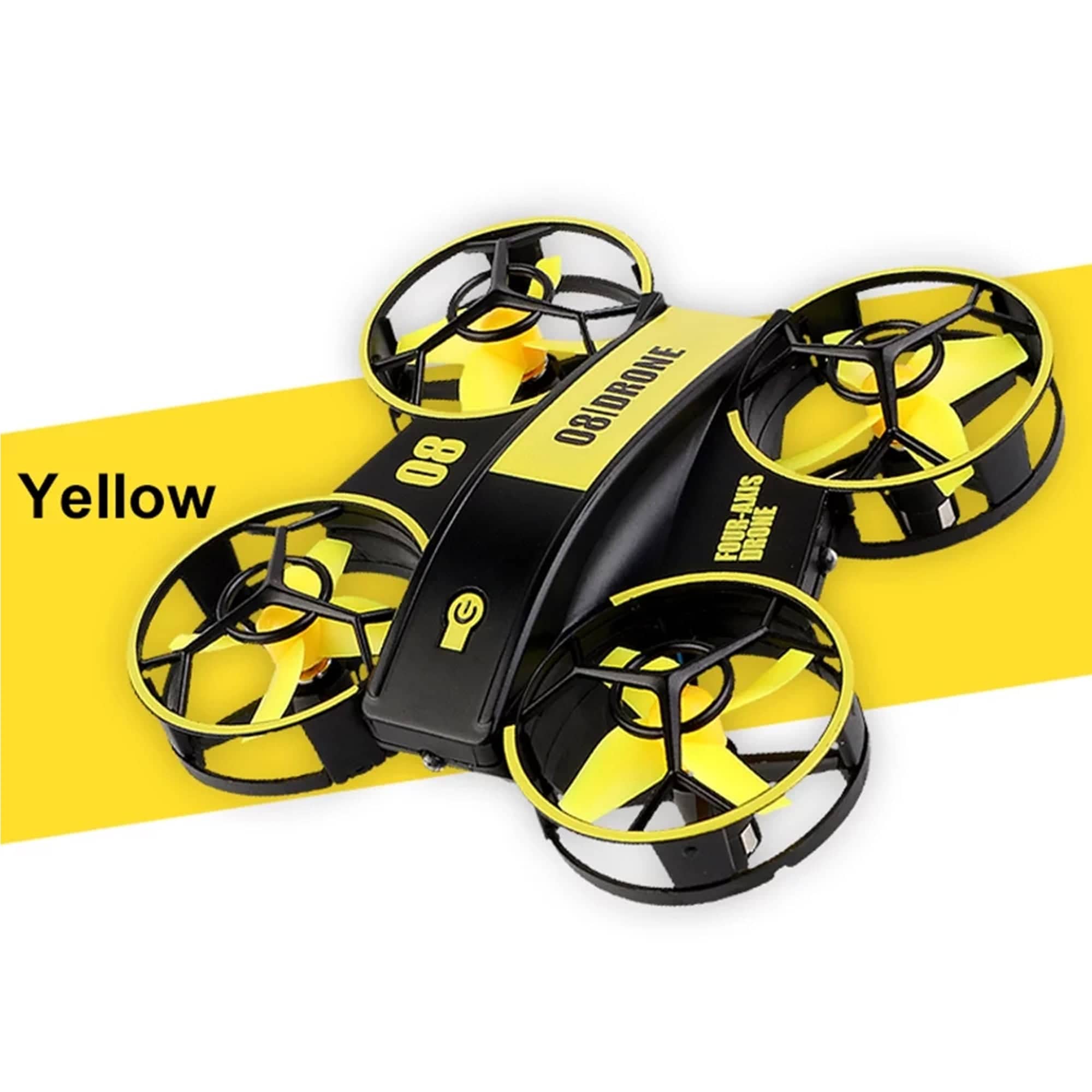 RH-821 08 Mini Quadcopter Drone Lighting UFO Drone - Yellow