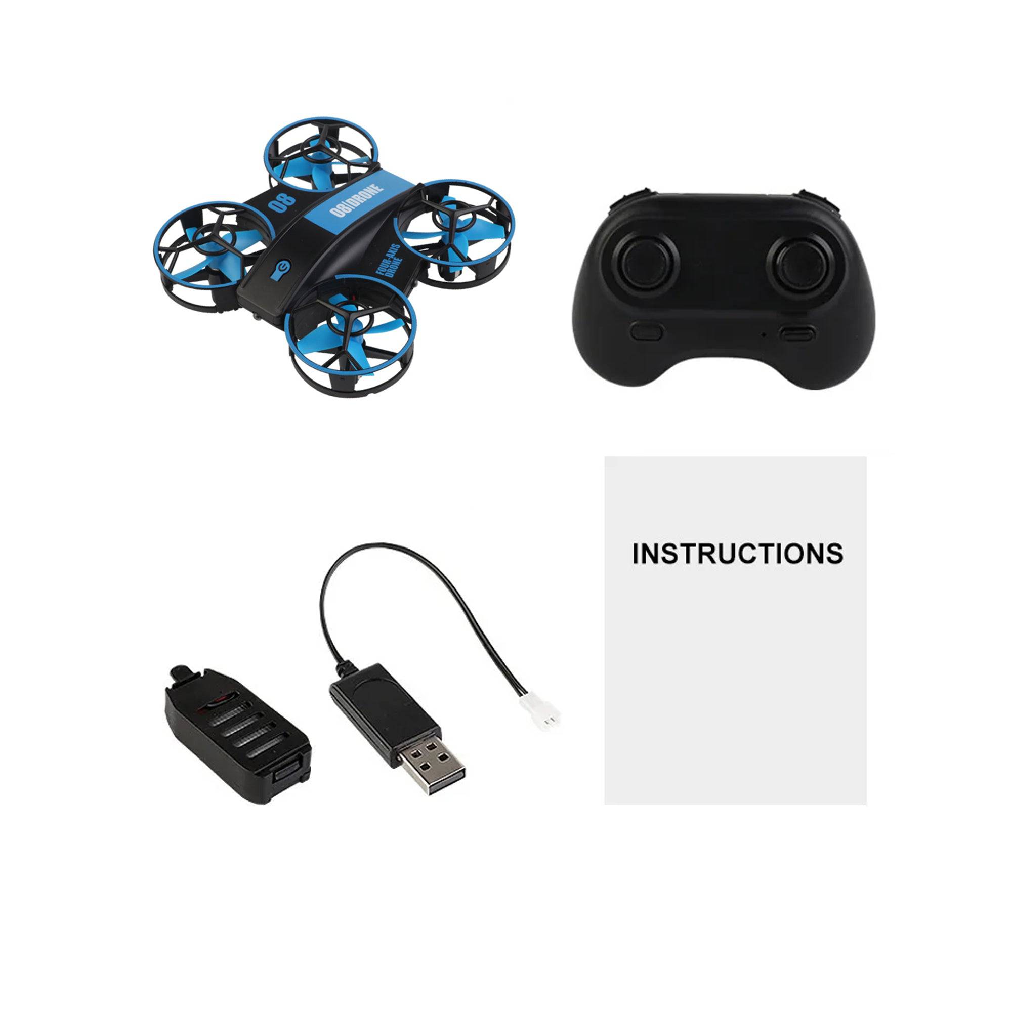 RH-821 08 Mini Quadcopter Drone Lighting UFO Drone - Blue