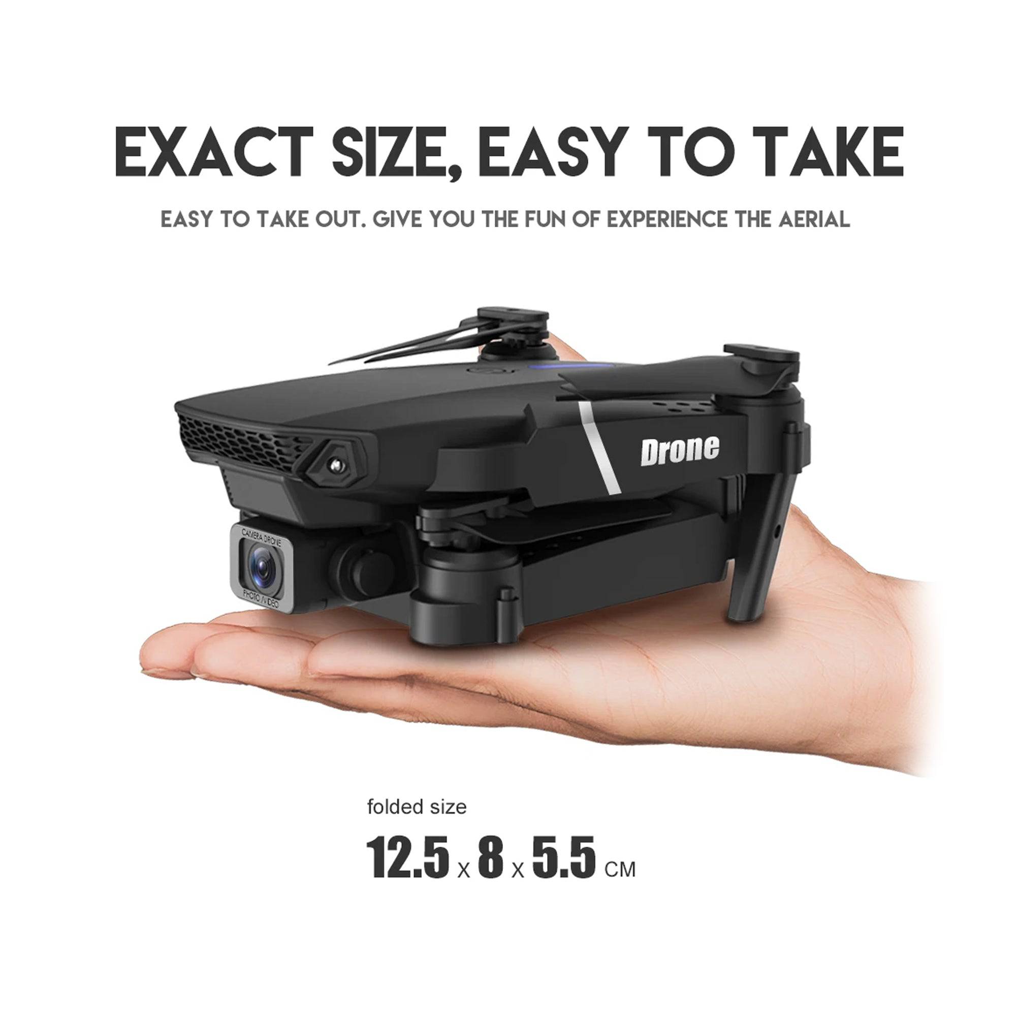 E88 Foldable Drone Wi-Fi 4K FPV Dual Camera 360° Flip