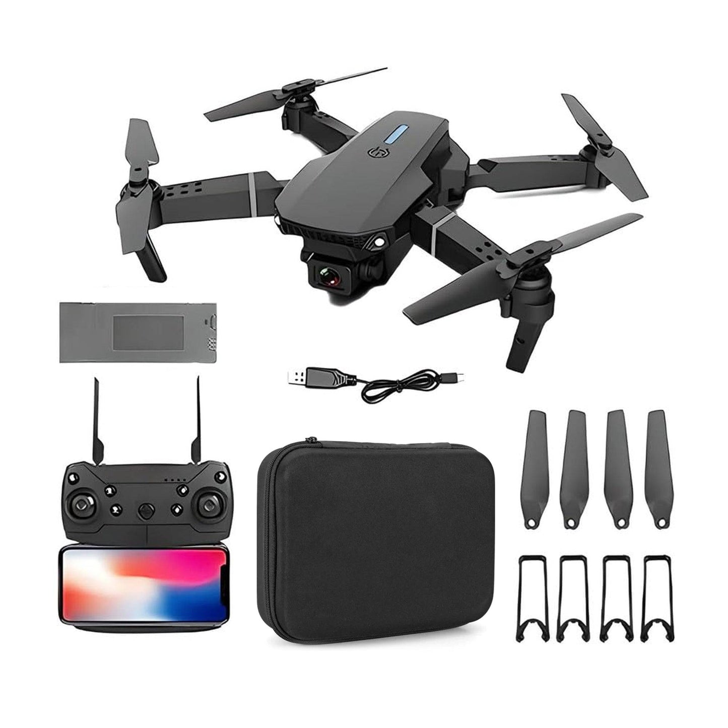 E88 Foldable Drone Wi-Fi 4K FPV Single Camera 360° Flip