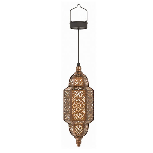 Moroccan Hanging Solar Light Outdoor Garden Decorative Solar Lantern Waterproof Metal Moroccan Outdoor Decorations For Patio Pathway Yard Porch Backyard Garden Decor - RS6158