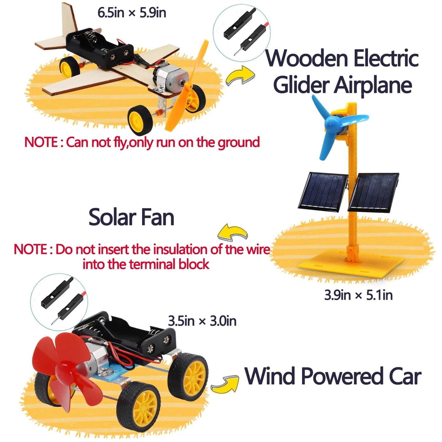 DIY 4-in-1 STEM Kit, DIY Solar Science Experiment Model Kit