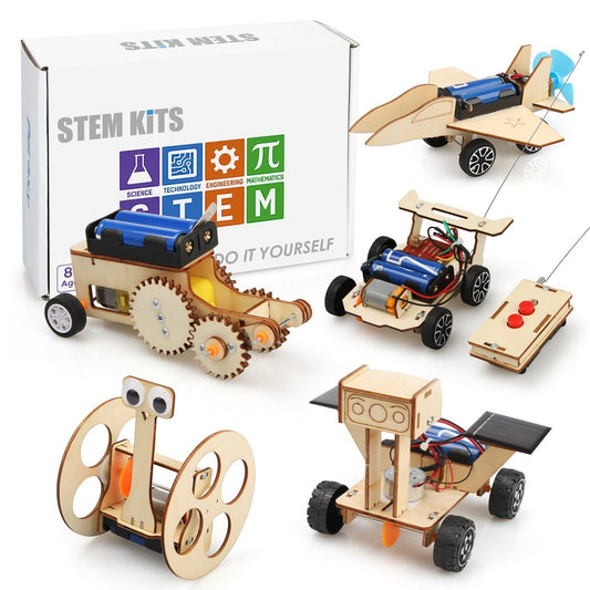5 in 1 STEM Model Car DIY Kit, STEM Projects for Kids, Toys for Boys Age 8-12, 3D Wooden Puzzles, Educational Science Building Kit, Christmas Birthday Gifts for 8 9 10 11 12 Year Old Boys and Girls - RS6164 - REES52