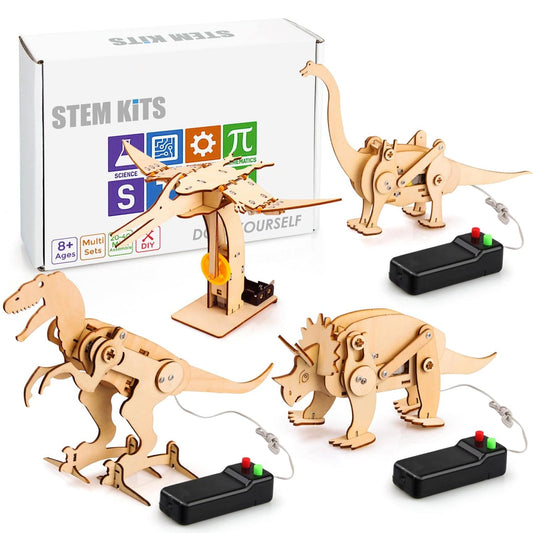 4-in-1 STEM Dinosaur DIY Kit Toys for Kids 8-12