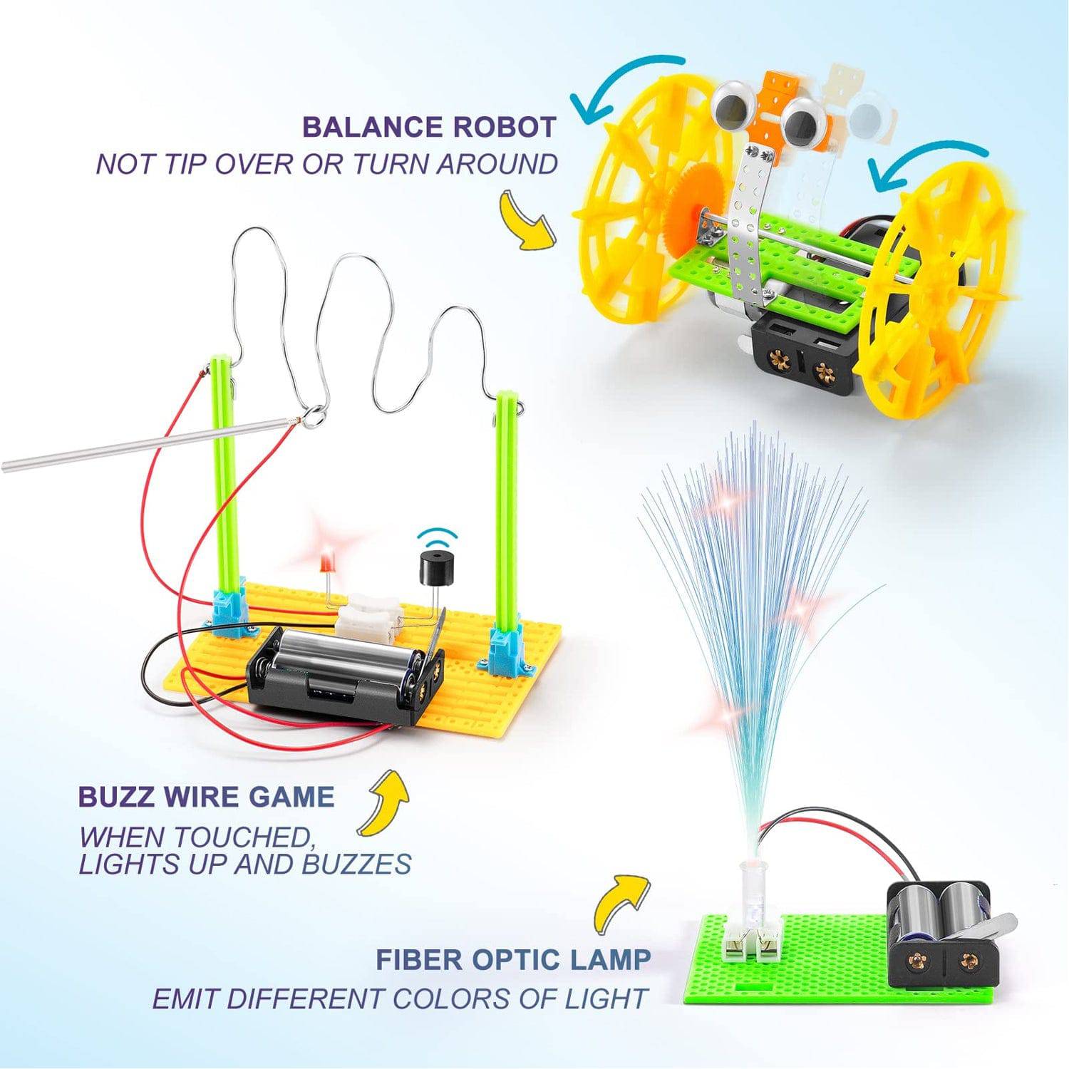 6 in 1 DIY STEM Robotics Kit Electronic Science Experiments Projects ...