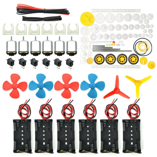 DIY Electronic Kit 6 set DC Motor, Battery Holder, Switch