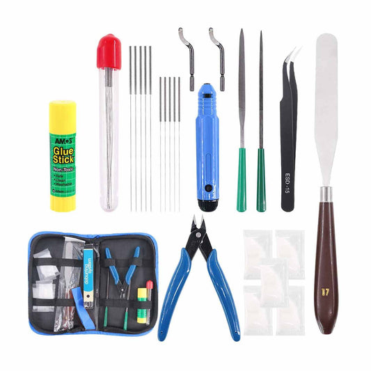 3D Printer Nozzle Cleaning Kit Including Palette Knife, Deburring Tool, Tweezer, File Tool, Grease Packets, Wire Cutter, Glue Stick 24 Pieces - RS61793D Printer Nozzle Cleaning Kit Including Palette Knife, Deburring Tool, Tweezer, File Tool, Grease Packets, Wire Cutter, Glue Stick 24 Pieces - RS6179-picture-11