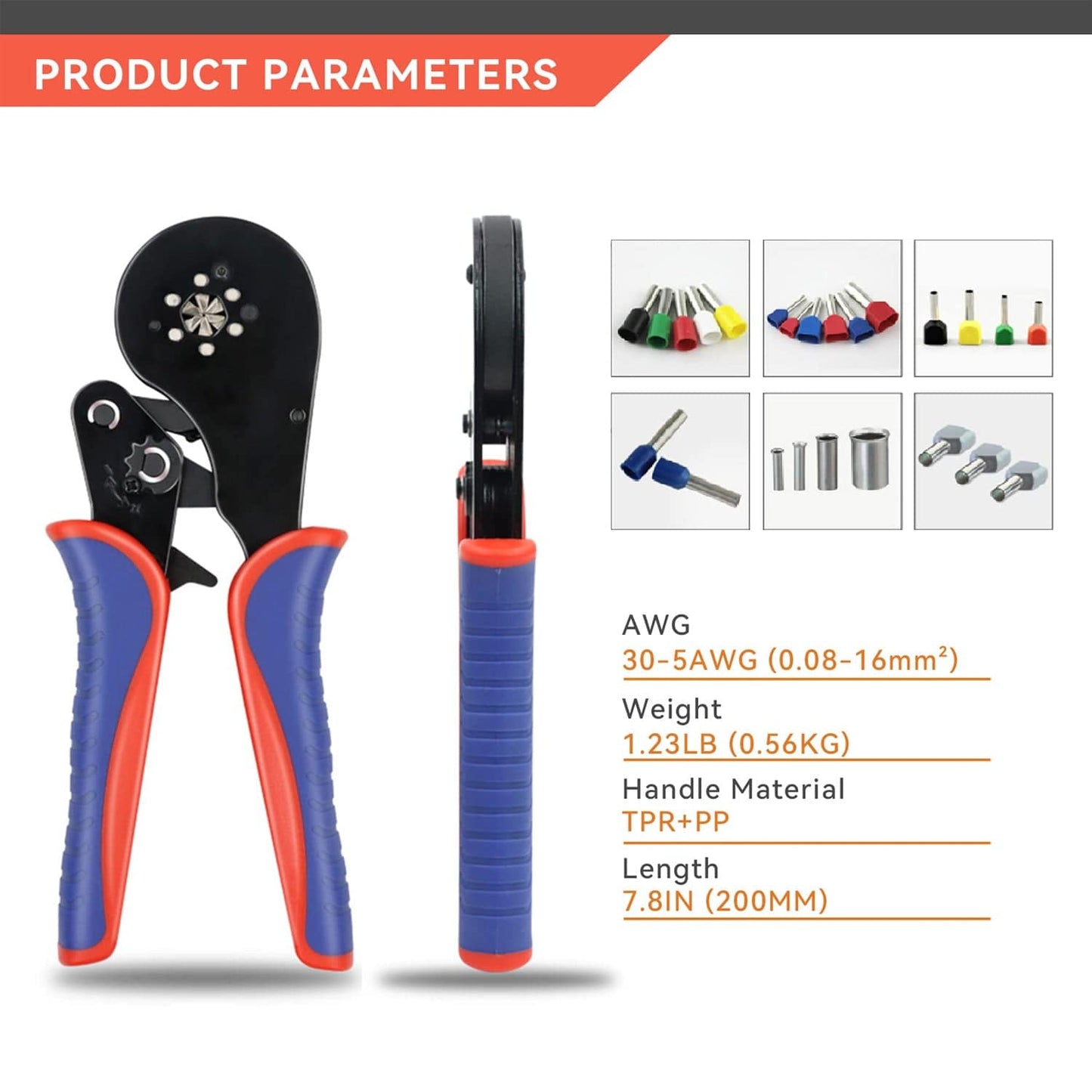 Hexagonal Ferrule Connector Crimping Tool AWG 30-5 (16-6S)