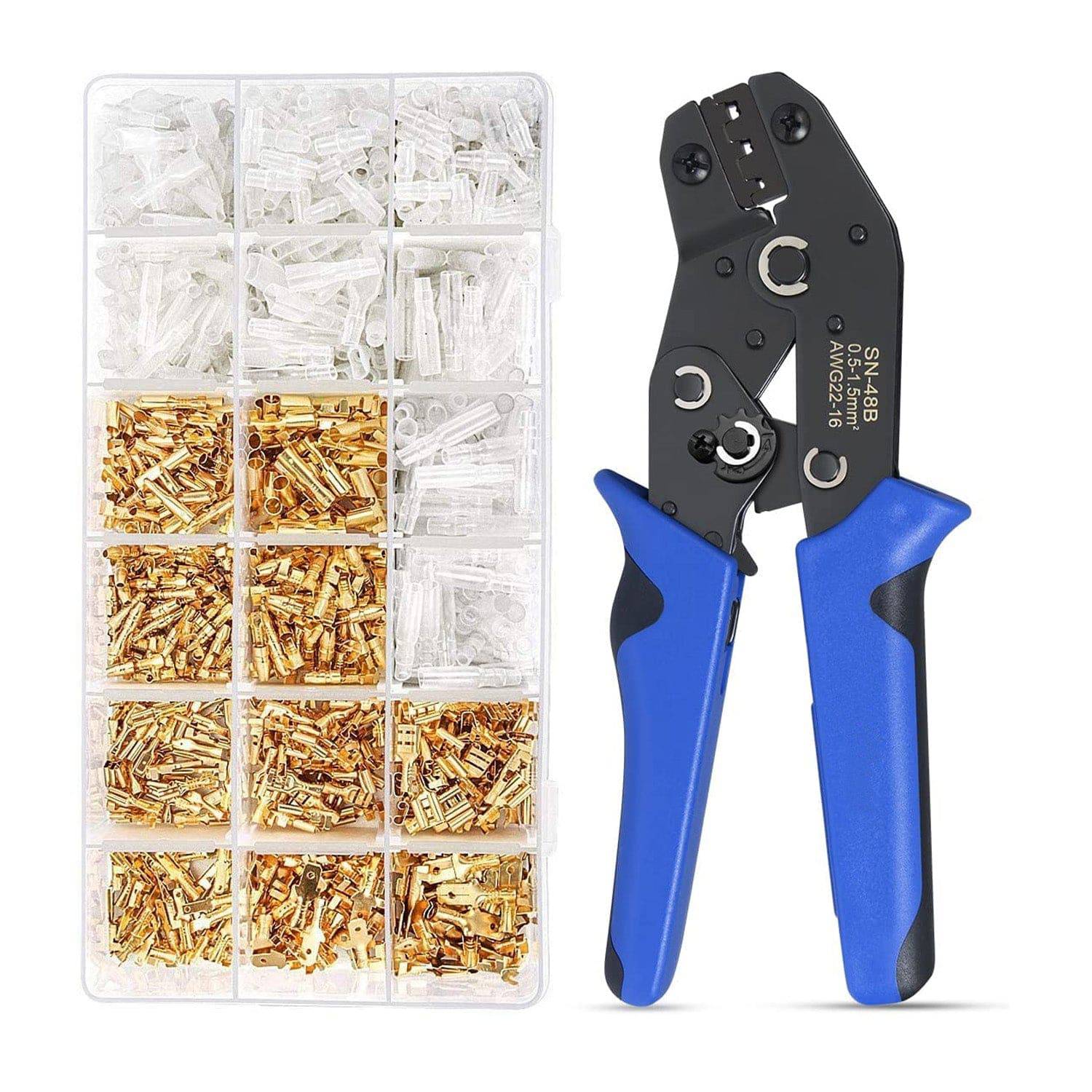 500Pcs Wire Terminal Crimping Tool Kit Ratcheting Crimper